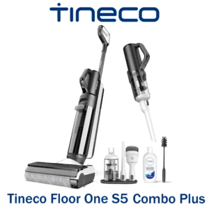 Tineco Floor One S5 Combo PLUS Aspirateur et Laveur Sec et Humide sans Fil Intelligent, Parfait pour Les Saletés Collantes et Les Poils d'animaux, Léger, Ultra-Silencieux, Écran Intelligent
