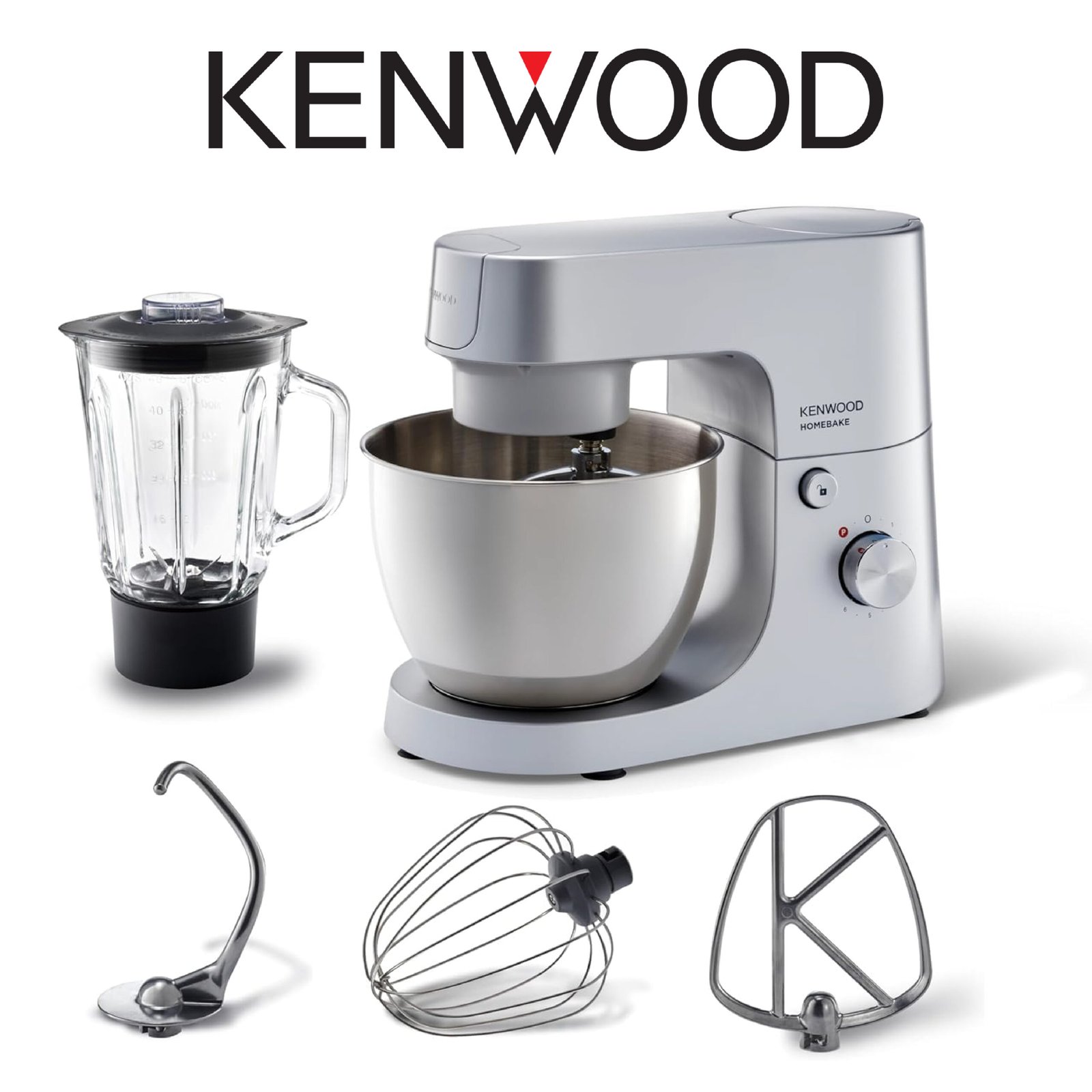 Kenwood Robot Pâtissier HOMEBAKE 5 Liters 1400 W avec blender intégré KHH01.120SI
