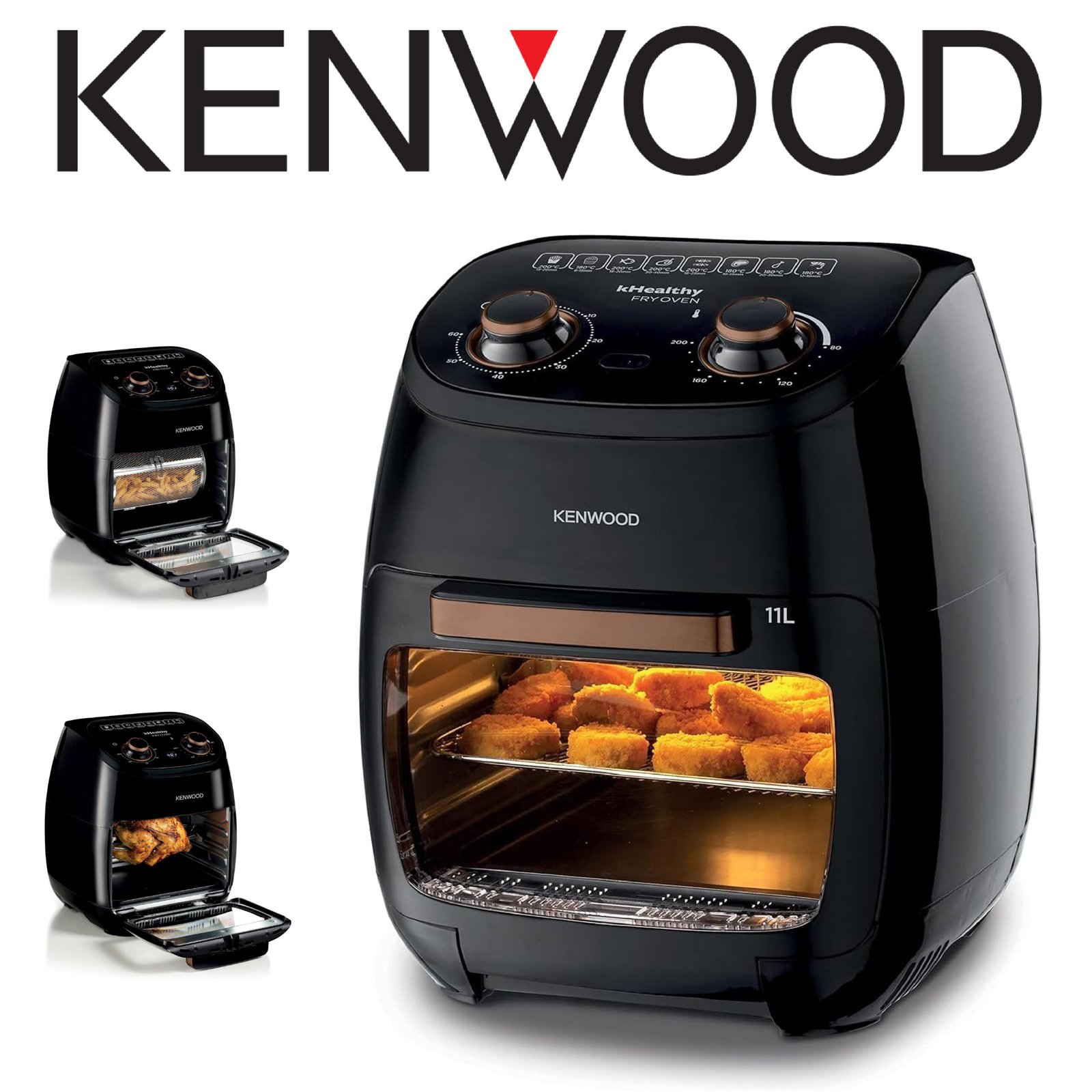 Kenwood Air Fryer, Multi-Functional, Microwave Oven, 2000W, 11L, HFP90.000BK, Black