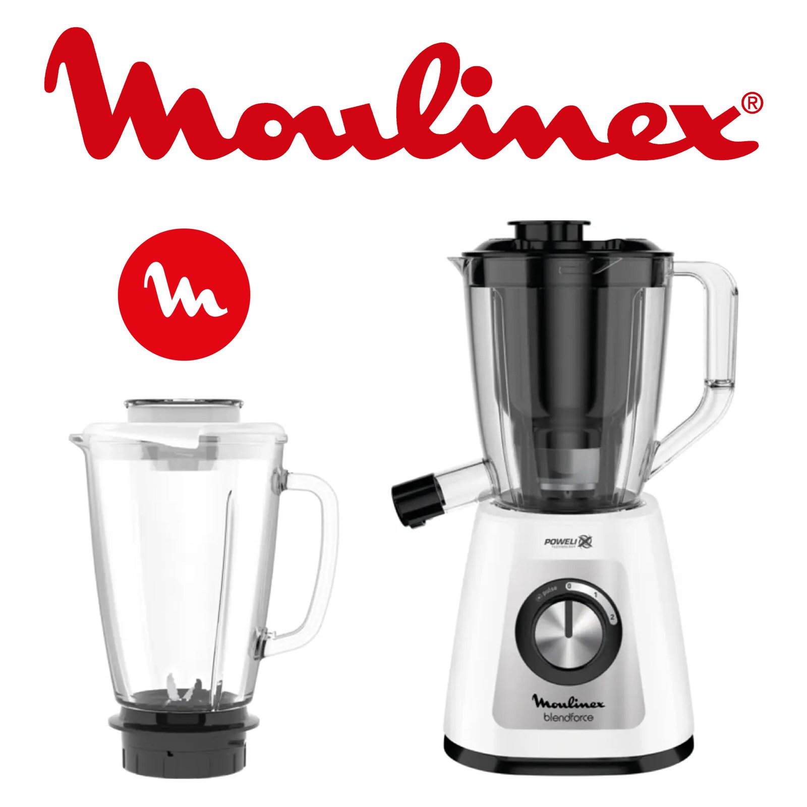 BLENDER MOULINEX BLENDFORCE 2en1 AVEC BOL "CENTRIFUGEUSE" LM43Q110