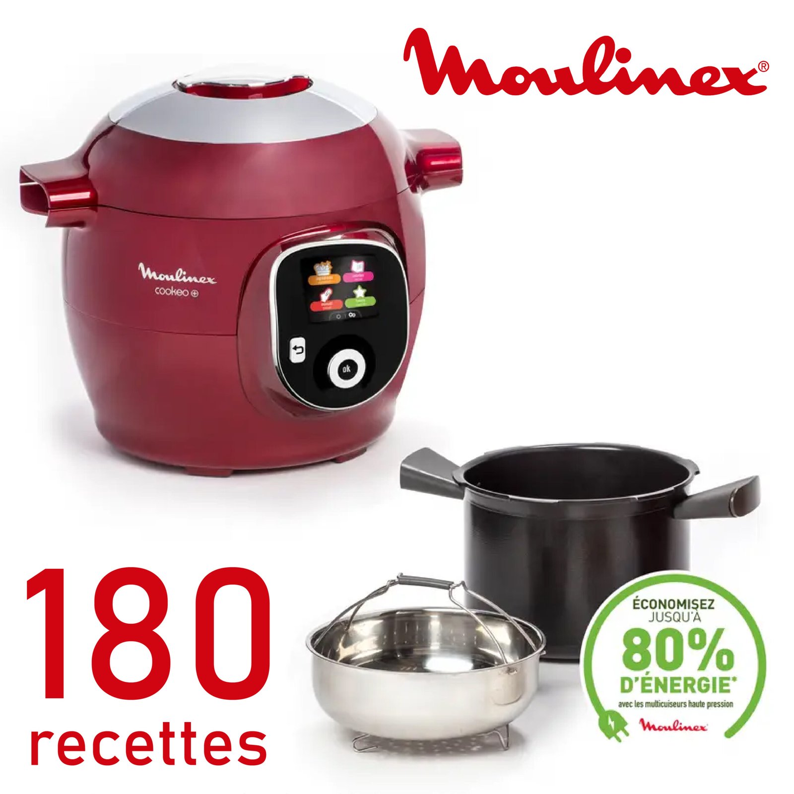 Cookeo+ CE85B510 Multicuiseur intelligent haute pression - 6 programmes - 180 recettes