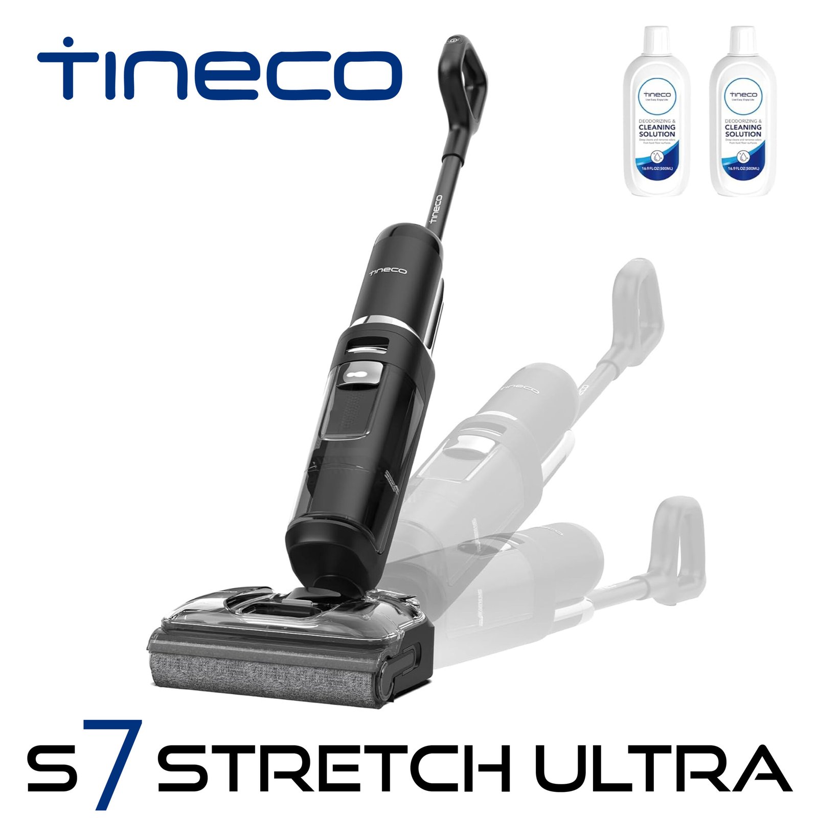 Tineco Floor One S7 Stretch Ultra Aspirateur Laveur, Aspirateur Balai sans Fil, Anti-emmêlage, Plat à 180°, Autonomie de 50 Minutes, Auto-Nettoyage Flashdry à 85°C, Nettoyage des Bords de Deux Côtés