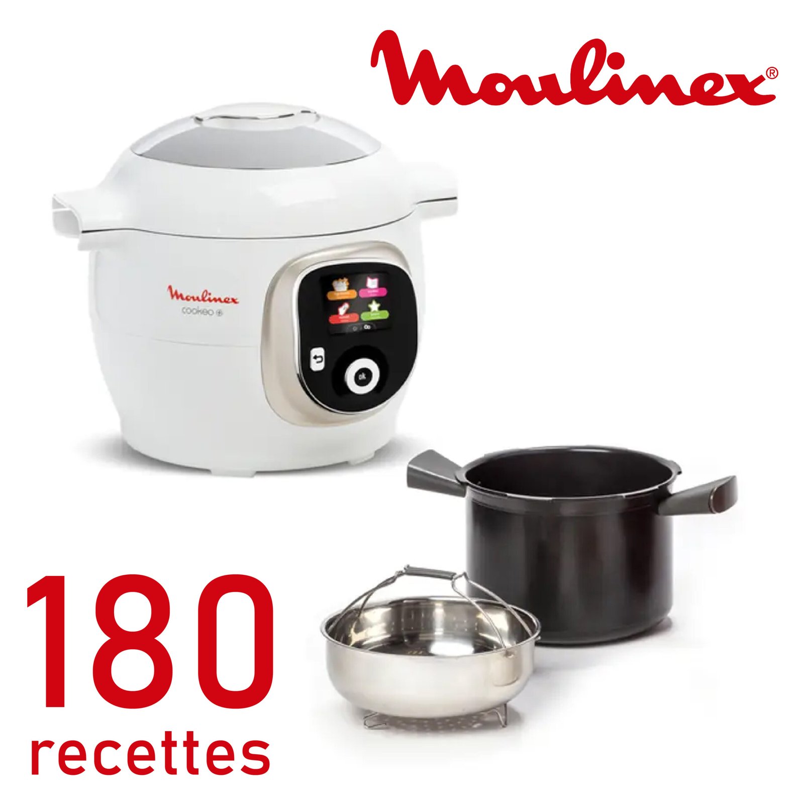 Cookeo Moulinex 180 recettes 1600W Ref Blanc CE85BA10
