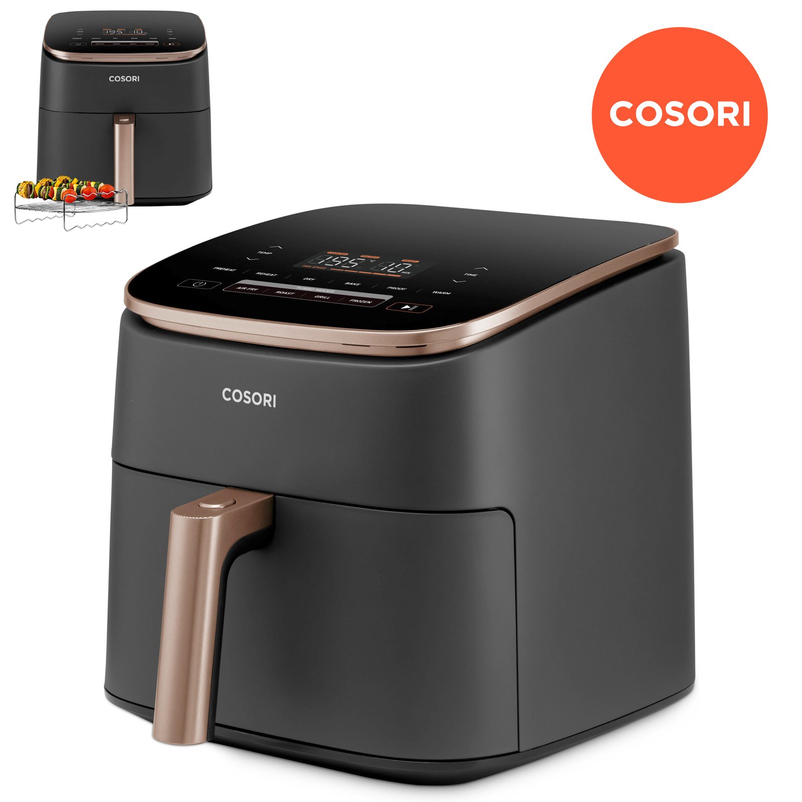 COSORI Air Fryer 9 en 1,TurboBlaze,Machine à Courant Continu,6L Compact,5 Vitesses de Vent Réglables,Friteuse Sans Huile,Économis d'Énergie de 64 Pour...