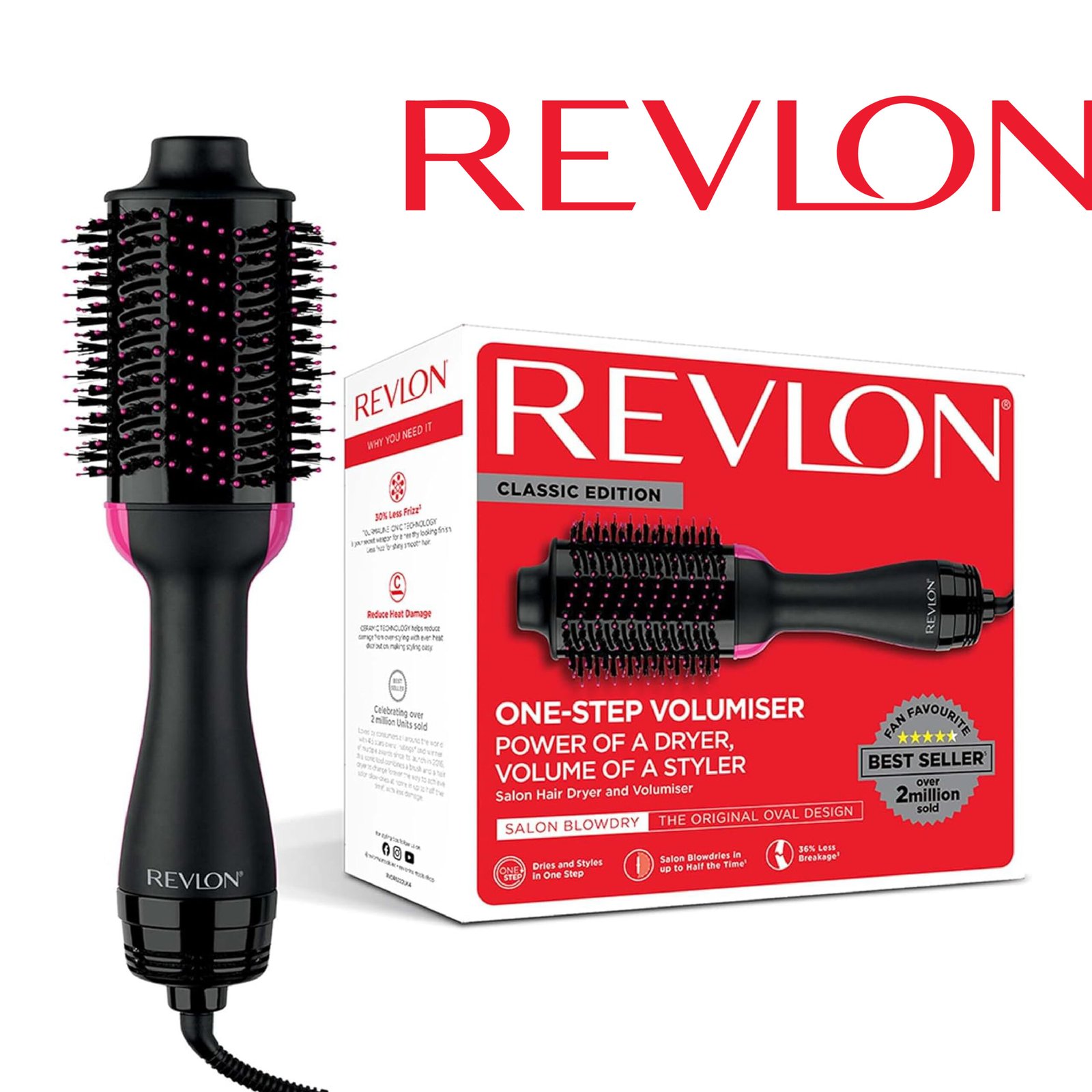 Revlon Sèche-cheveux volumisant Salon one-step (technologie IONIQUE et CÉRAMIQUE, cheveux longs et mi-longs) RVDR5222