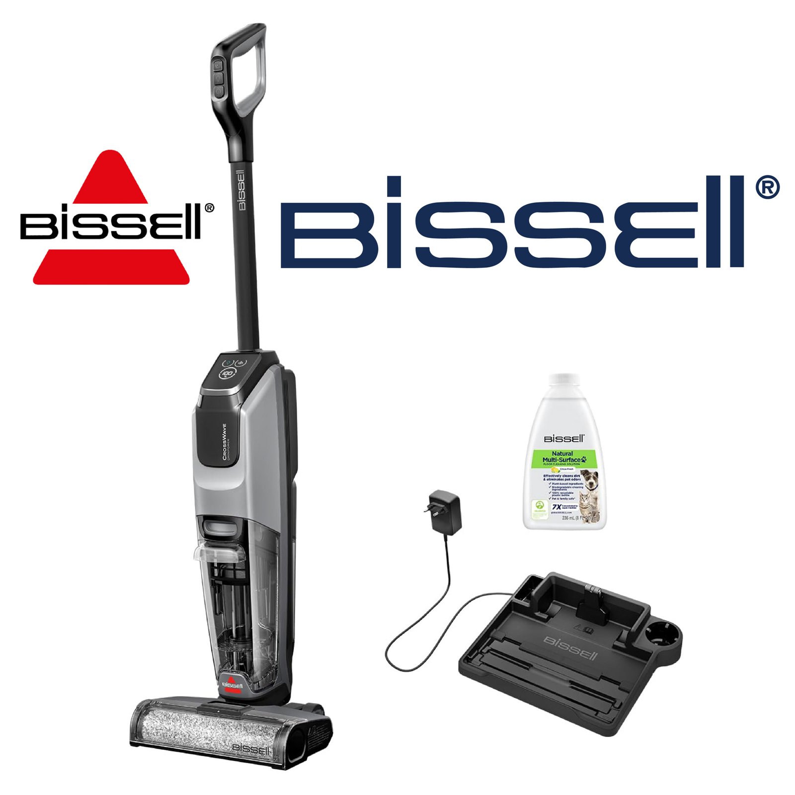 Bissell CrossWave OmniForce, Aspirateur Balai Laveur sans Fil, Aspire & Lave en Même Temps ou Mode Aspiration Uniquement, Nettoyeur Puissant, Nettoyeur a Eau pour Multi-Surfaces, 240m², 3912N