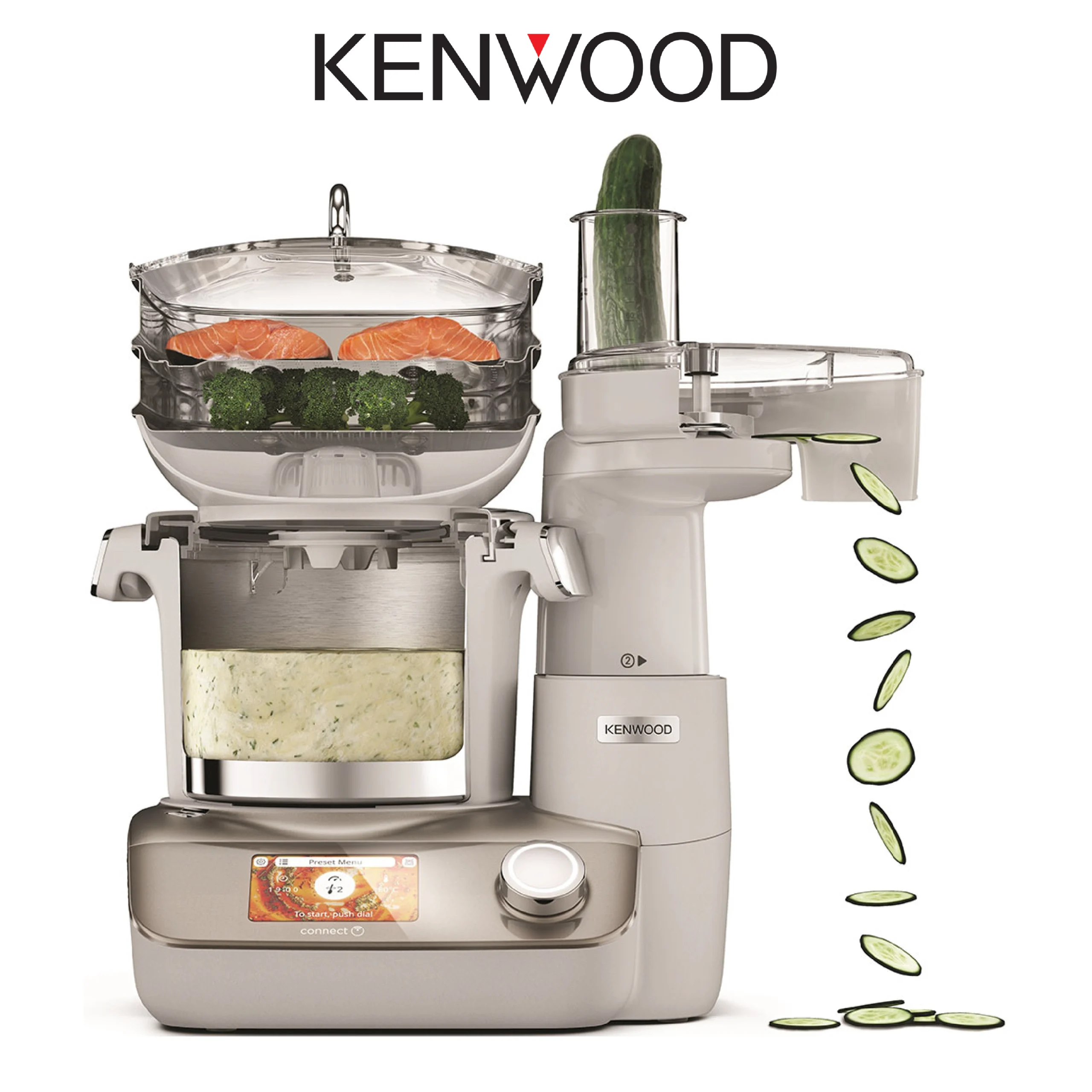 KENWOOD Robot Cuiseur CookEasy + Champagne, Plastique Acier allié, 5011423203300 CCL50.A0CP Gris