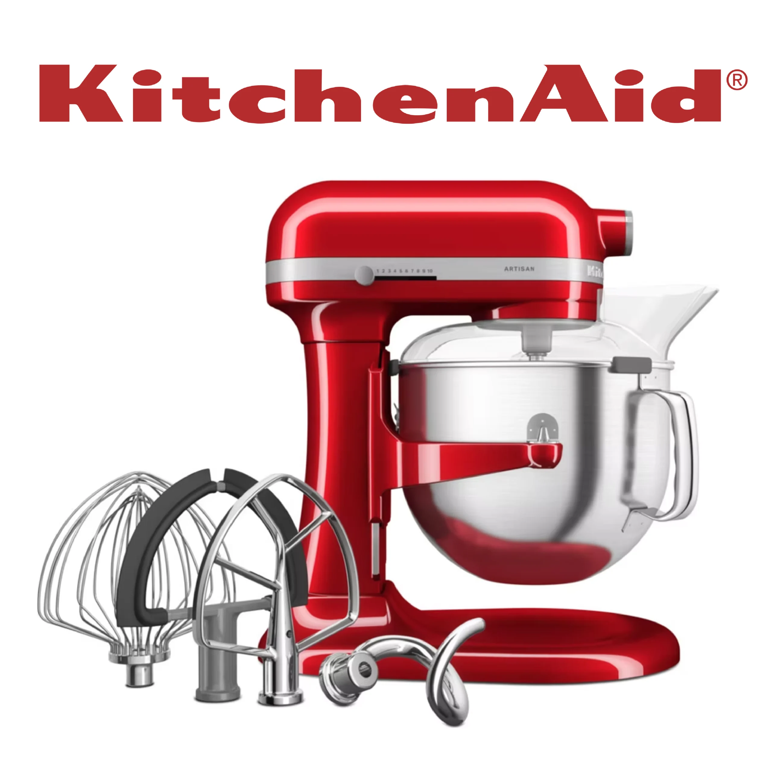 KitchenAid HEAVY DUTY ROBOT PÂTISSIER À BOL RELEVABLE 6,6L - ROUGE EMPIRE 5KSM70JPXEER