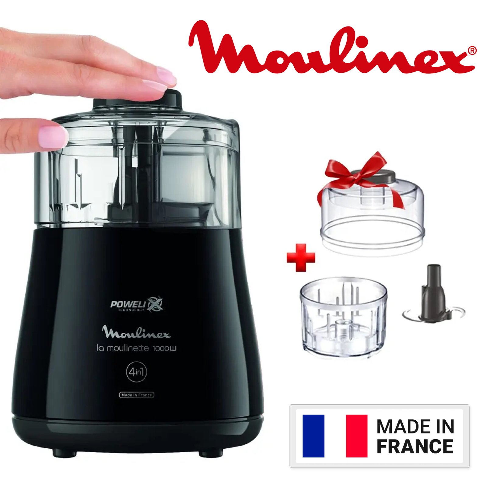 MOULINETTE RAMADAN + BOL COMPLET GRATUIT 1000W NOIR DPA7R8M2 MOULINEX