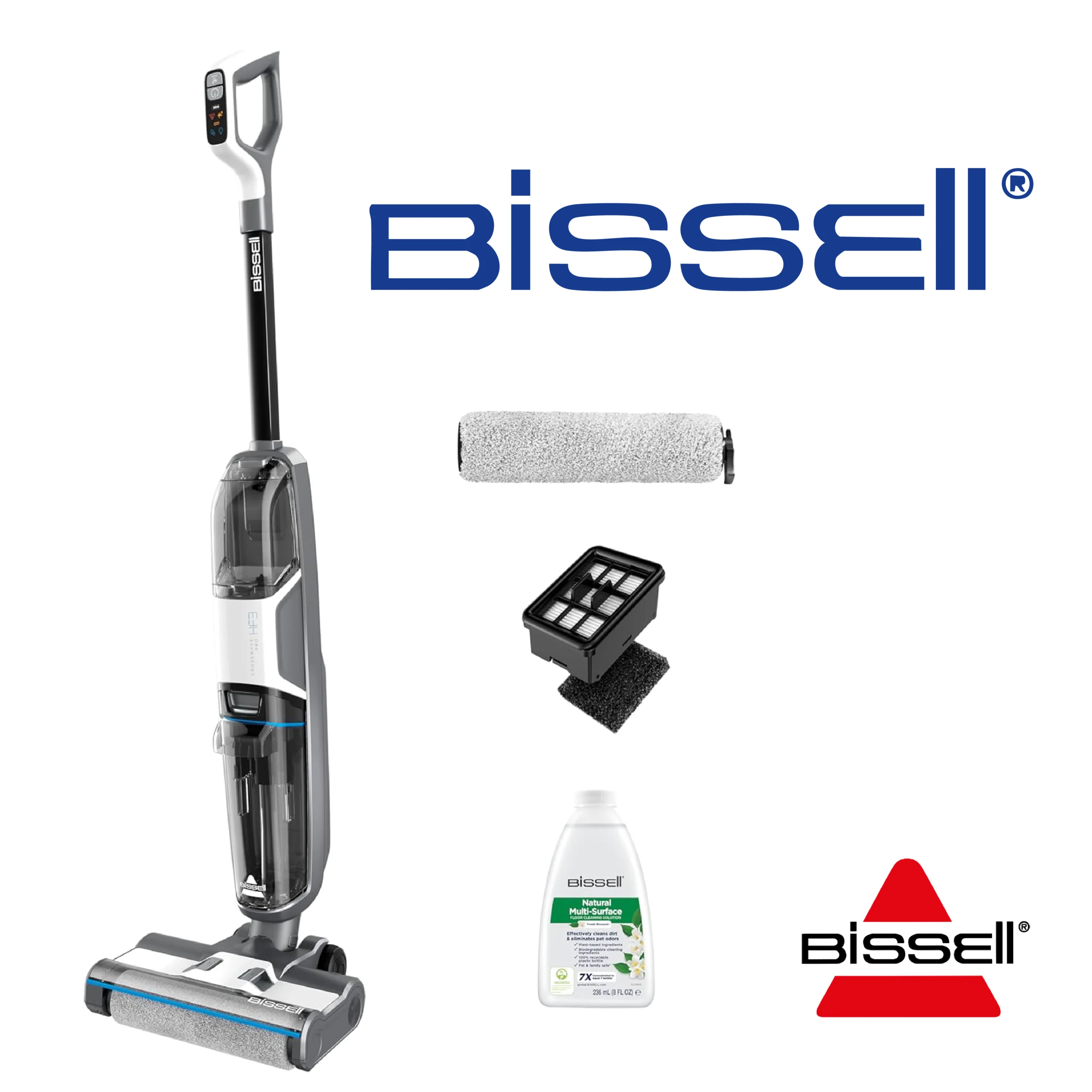 Bissell CrossWave HF3, Aspirateur Balai Laveur sans Fil, Aspire & Lave en Même Temps, Nettoyeur Eau et Poussière Léger, Autonomie de 25 Minutes, Nettoyeur a Eau Seulement pour Sols Durs, 3598N