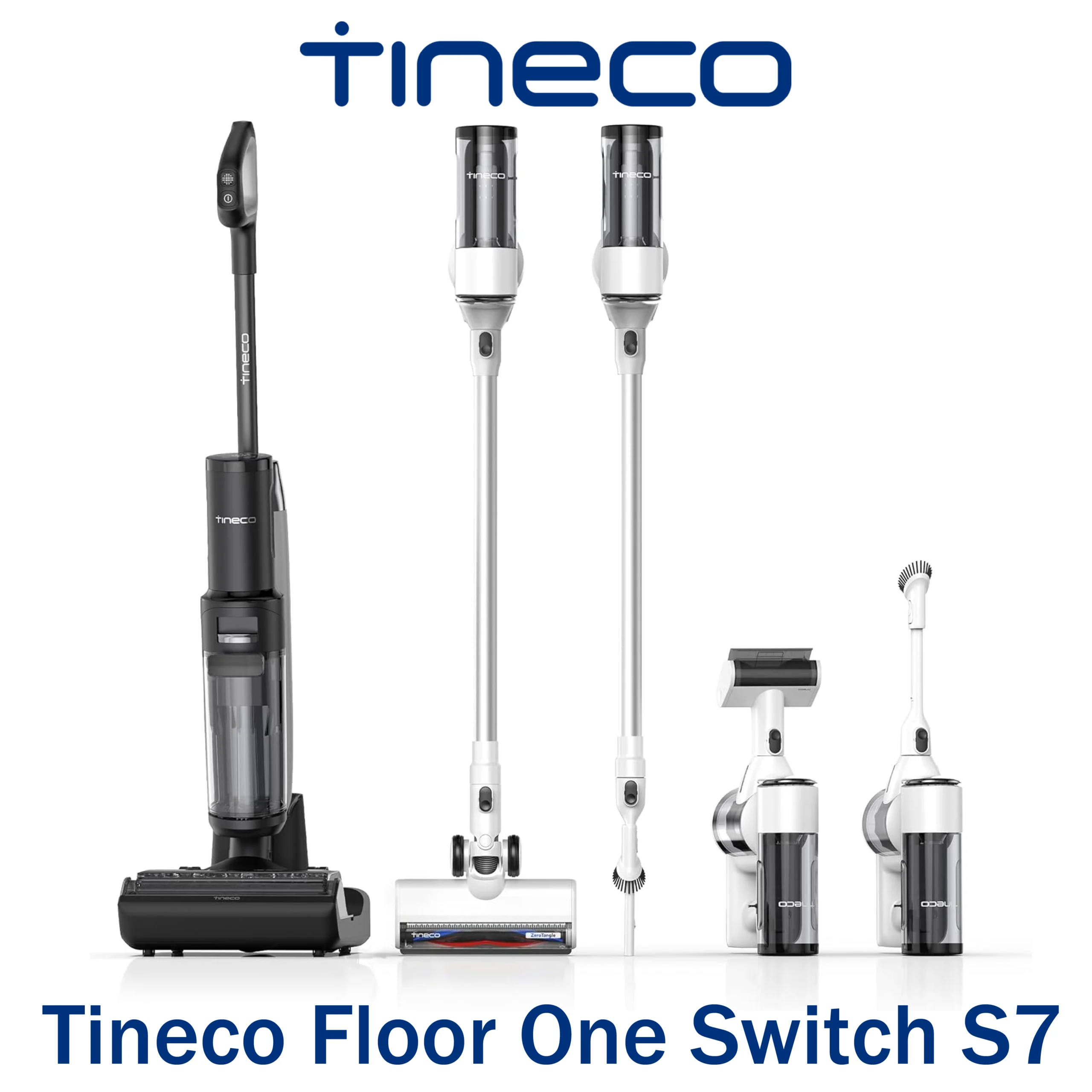 Tineco Floor One Switch S7 Aspirateur Balai sans Fil Multi-Fonctions, Nettoyer Toute la Maison, Auto-nettoyant FlashDry, Durée de Vie de la Batterie étendue, Brosse ZeroTangle