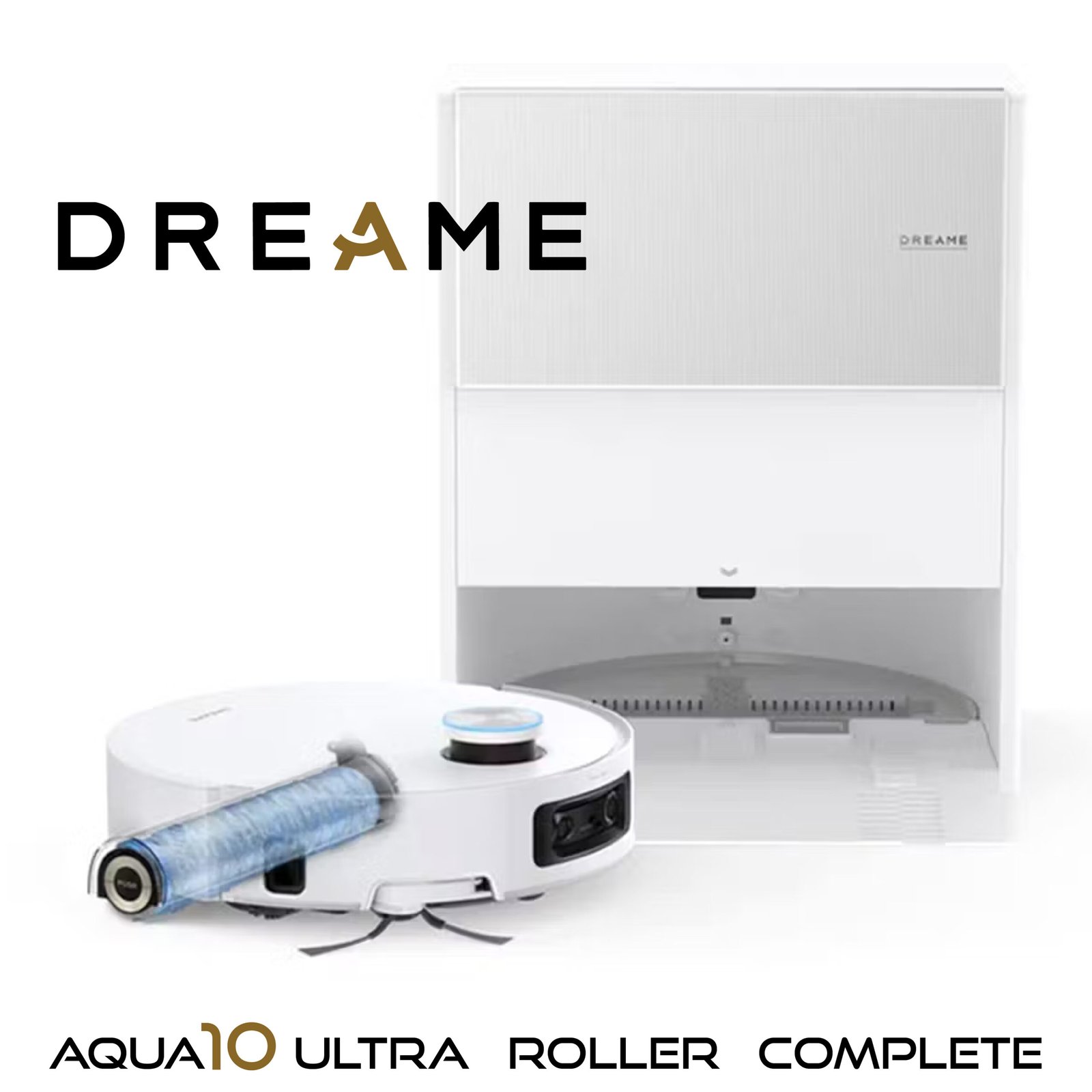 Dreame Aqua10 Ultra Roller Complete Robot Vacuum Cleaner, Automatic Roller Cleaning, 8 cm Obstacle Avoidance, Automatic Emptying, 30,000 Pa Suction, Intelligent Voice Control