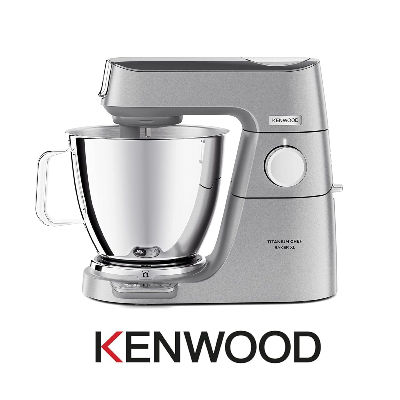 Kenwood Titanium Chef Baker XL, Robot Pâtissier avec Batteur K, Crochet Pétrisseur, Fouet et Bol de 7L, 1200W