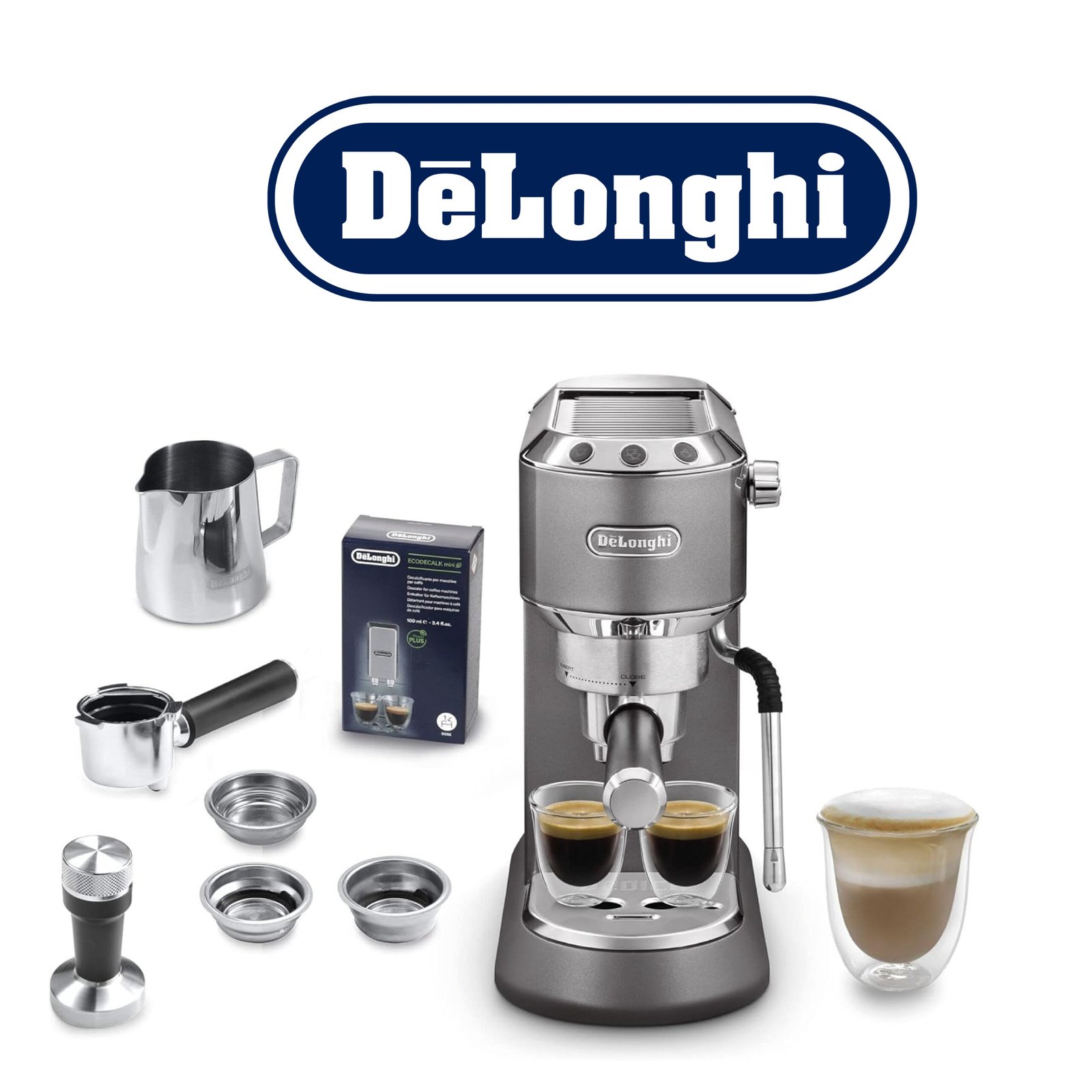 DeLonghi Dedica Arte Machine à expresso avec buse MyLatterArt en mousse de lait EC885.GY